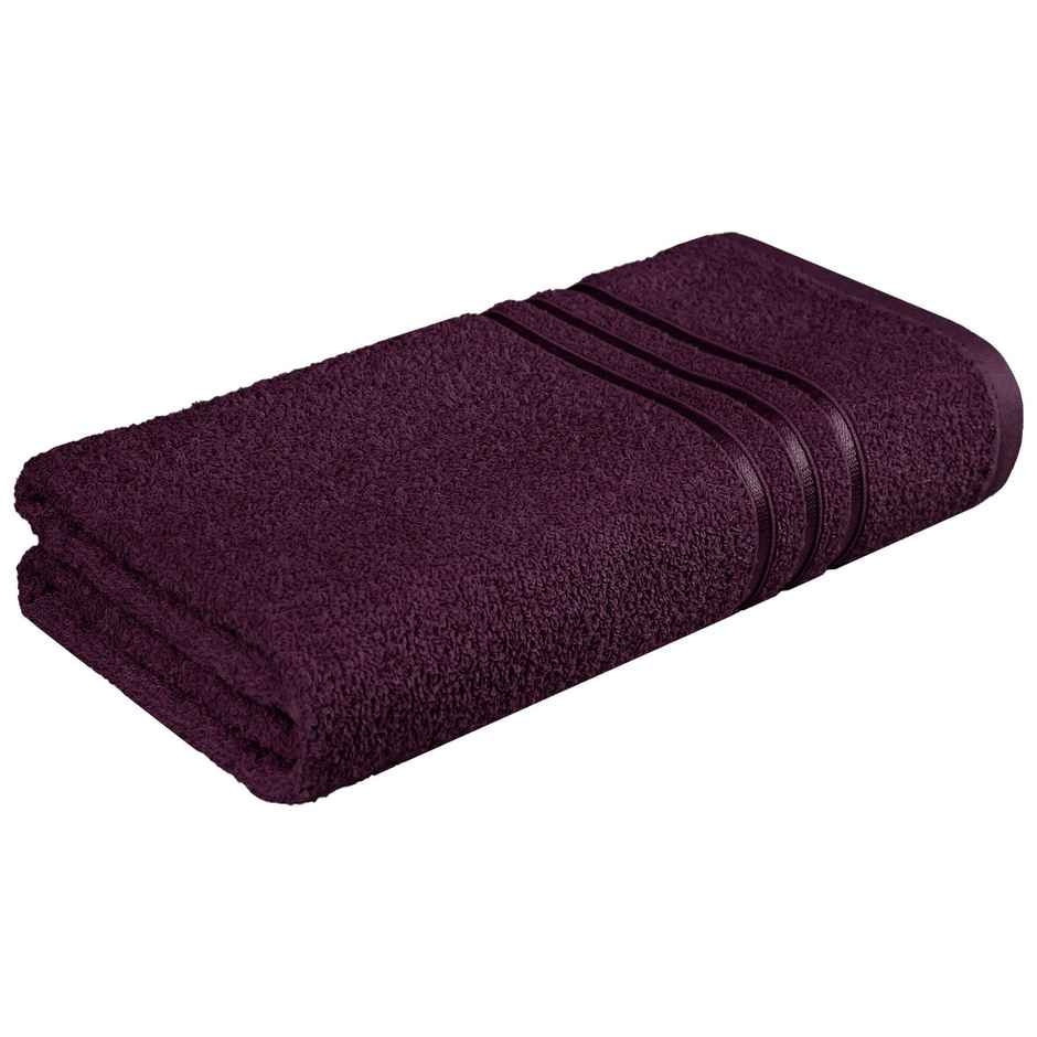 Mytrident Cotton Bath Towel | 400 GSM | Towels for Bath - Black Currant