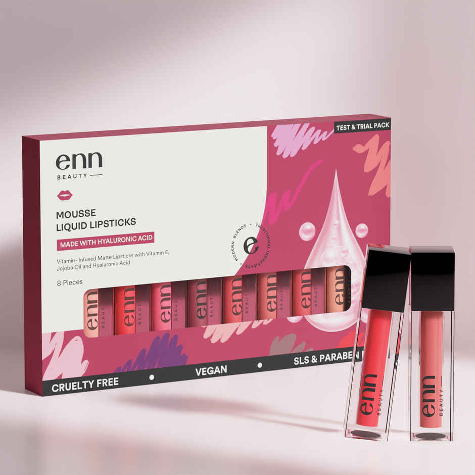 ENN Beauty Mousse Matte Liquid Lipstick Kit Set Of 8 - Test & Trial Pack