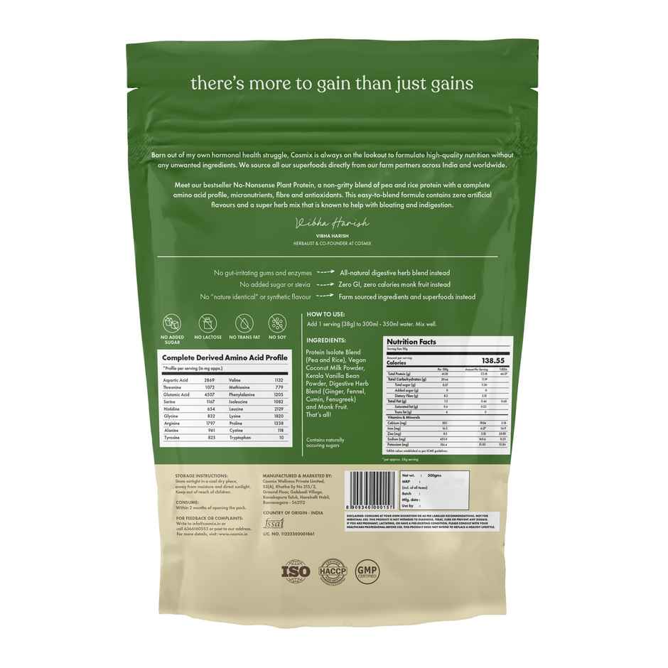 Cosmix No Nonsense Plant Protein Kerala Vanilla Bean