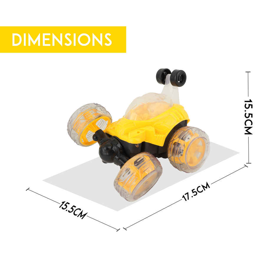 SEEDO Remote Control Car 1:18 , 27 MHz, Type-C Rechargeable, Fast Speed Big Stunt Car | Yellow