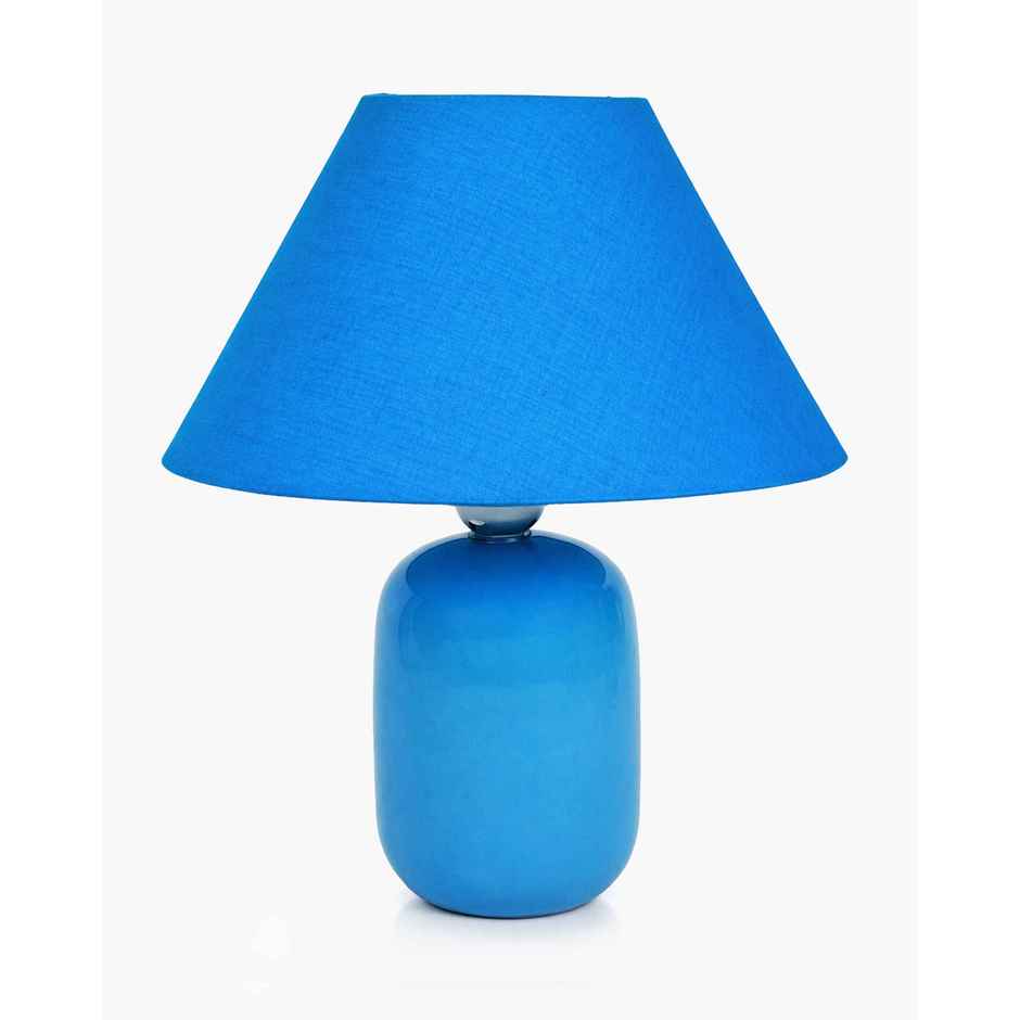 Homesake Modern Small Ceramic Table Lamp | Bedside Desk Lamp | Dovel Turquoise