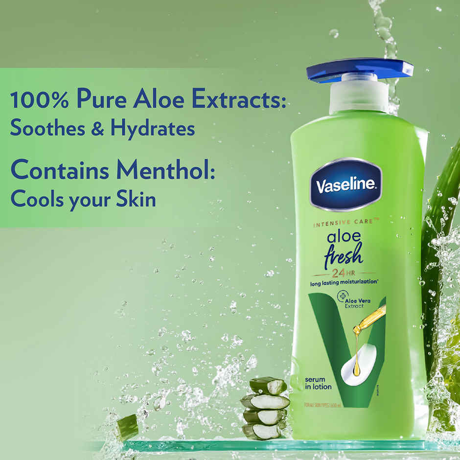 Vaseline Aloe Fresh Body Lotion,24 Hr Long Lasting Moisturisation With Aloe Vera Extract