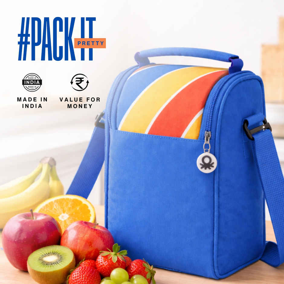 United Colors of Benetton Lunch Bag | Digital Print | Blue