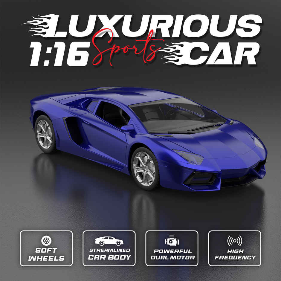 SEEDO Remote Control Car 1:16 , 2.4 GHz, USB Rechargeable, Fast Speed Luxurious Sports Car | Blue