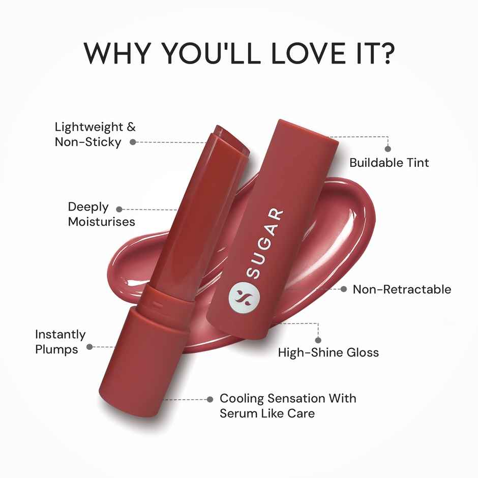 SUGAR Cosmetics Glide Peptide Plumping Gloss Stick|03 Taupe Tick