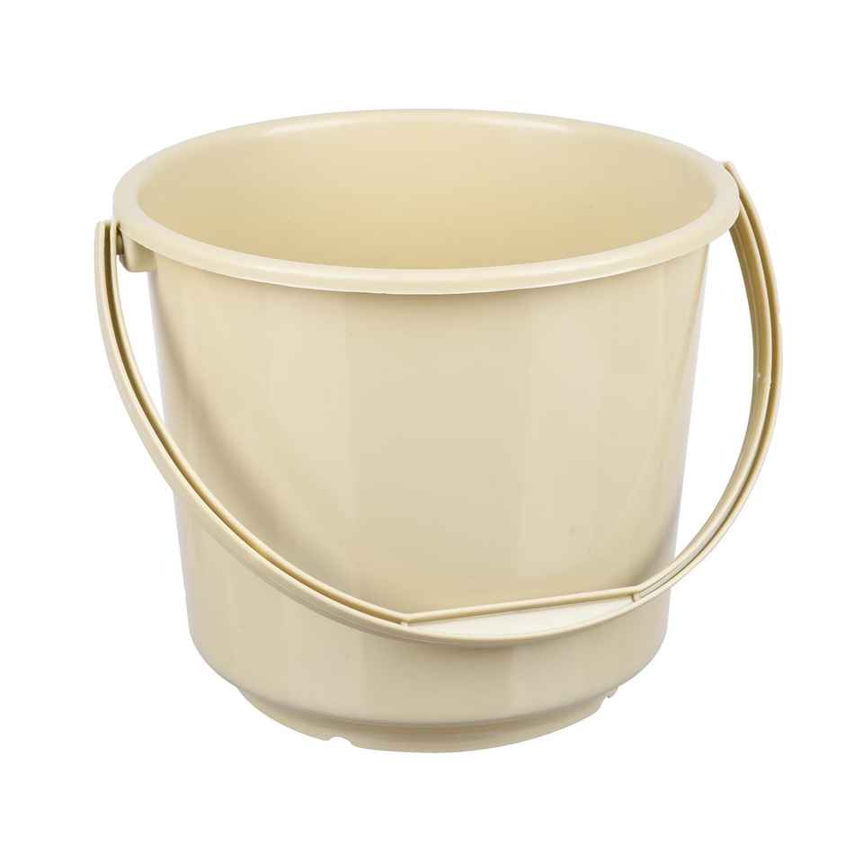 Kuber Industries Small 5 L Plastic Bucket for Cleaning & Storage | Plain | Beige 