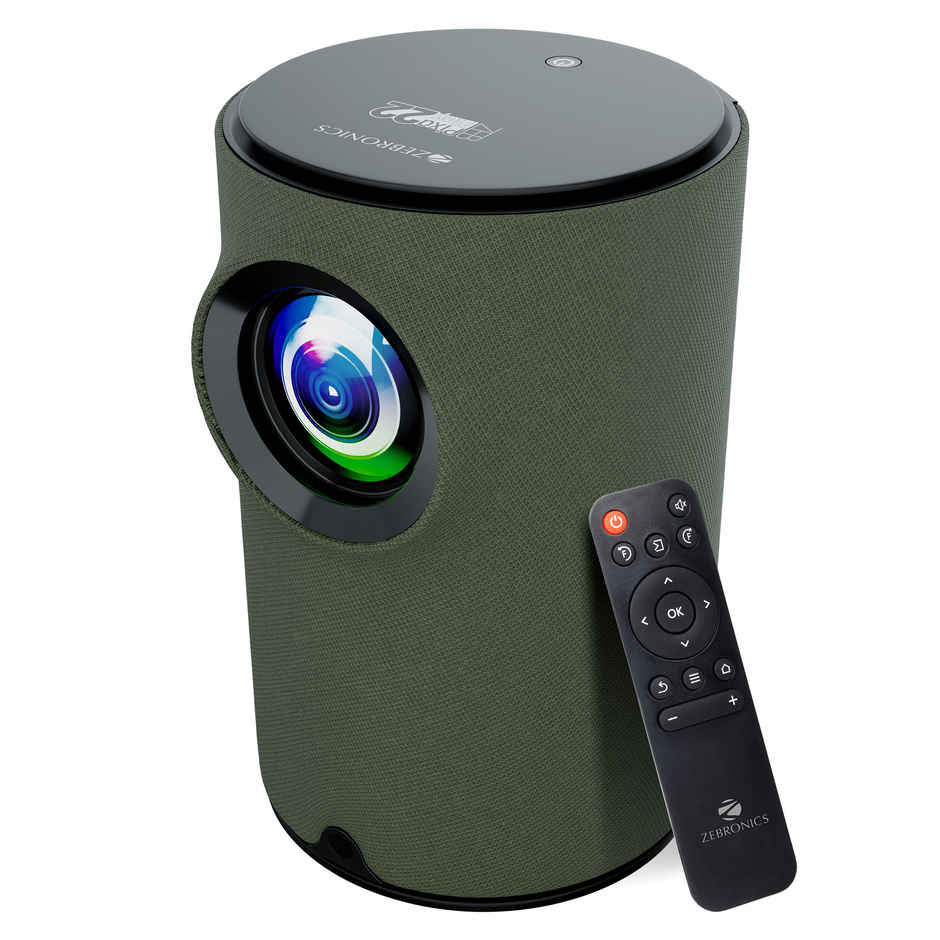 Zebronics Pixaplay 22, Smart Projector, 3400 Lumens, 4K Support,160 Inch Screen Size, Miracast
