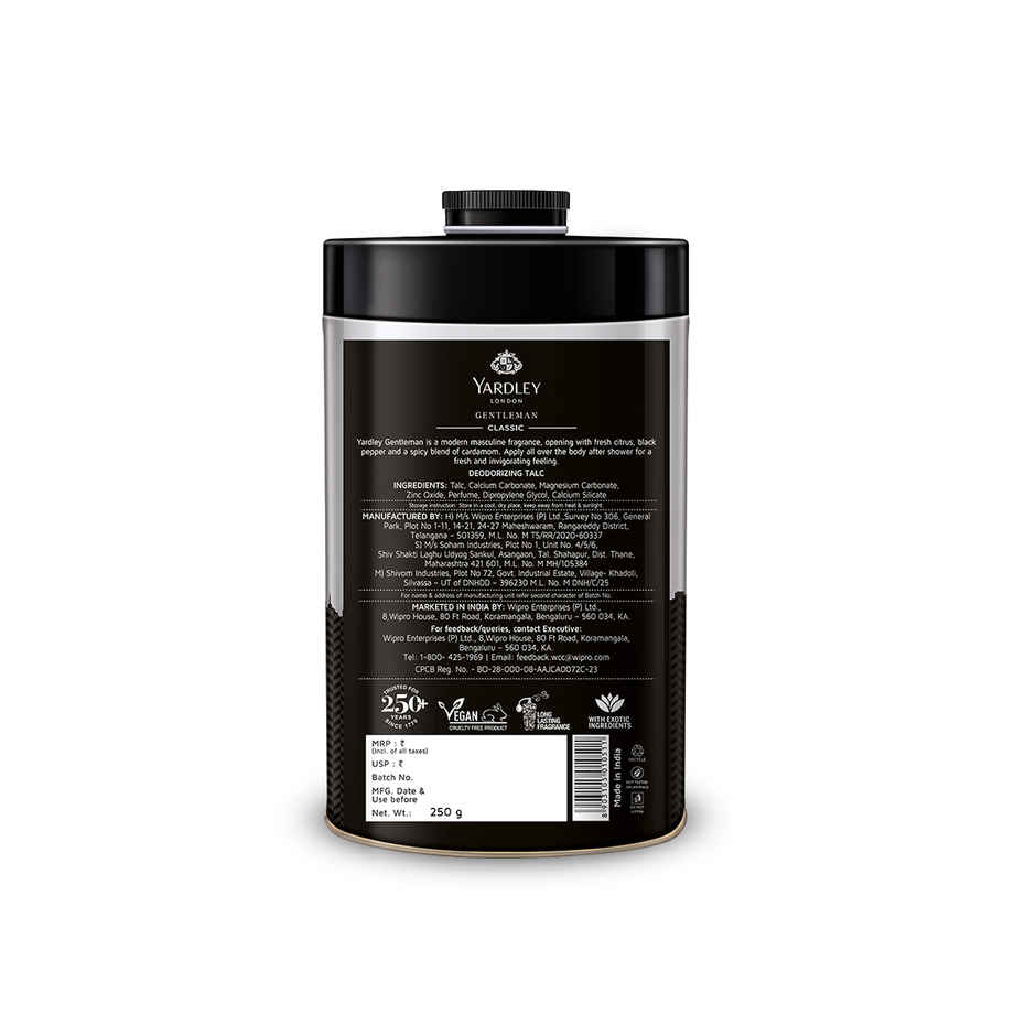 Yardley London Gentleman Classic Deodorizing Talc