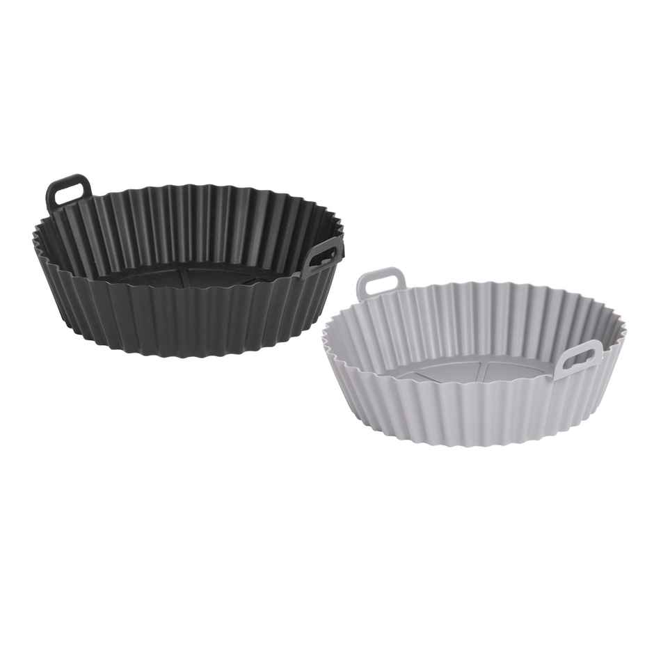 Cutting EDGE Silicone Air Fryer Liners Basket | Non-Stick, Heat Resistant | Set of 2 | Multicolor