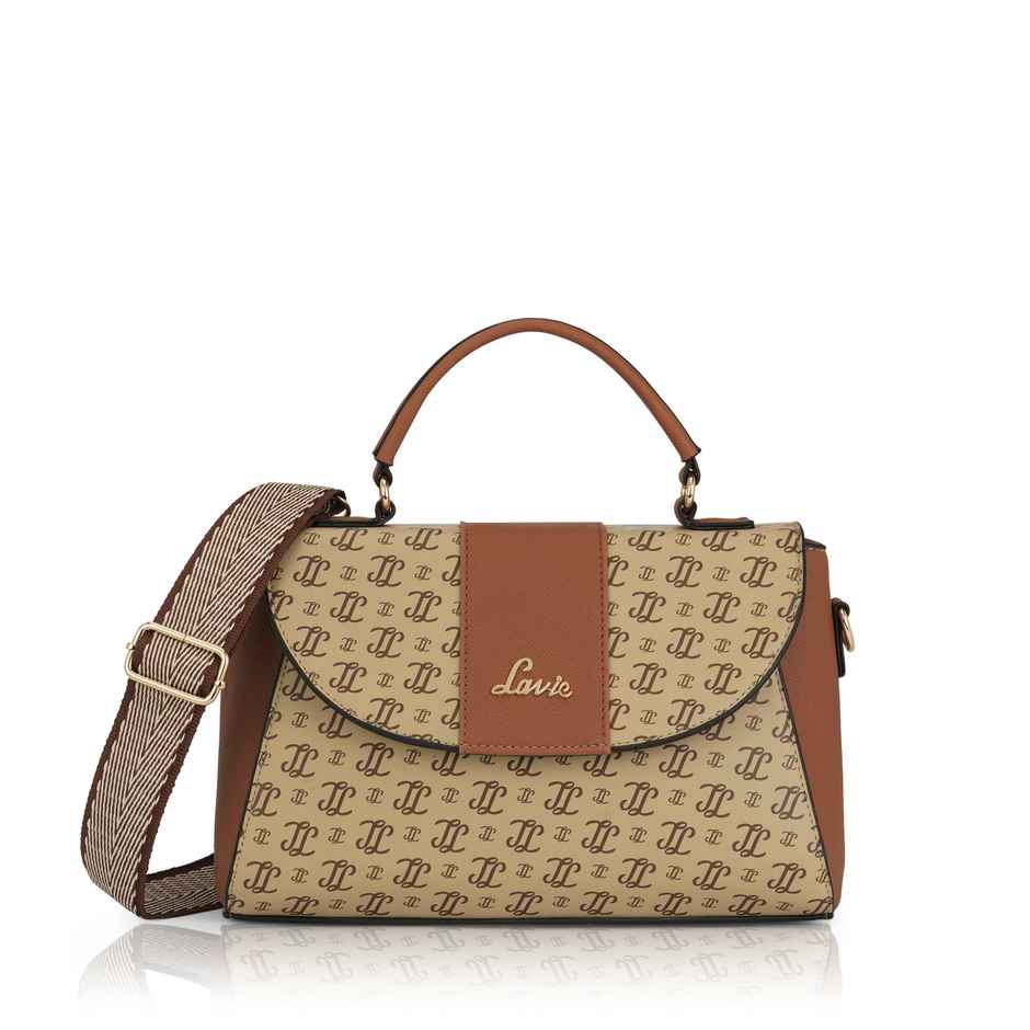 Lavie Women's Mono LL Becky Flap Satchel Handbag | Taupe