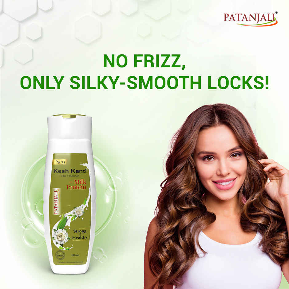 Patanjali Kesh Kanti Milk Protein Shampoo (Hair Cleanser) - Hair Breakage Care