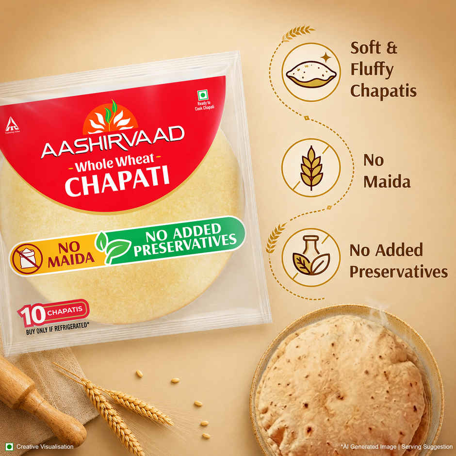 Aashirvaad Chapati made from Atta | No Added Preservatives