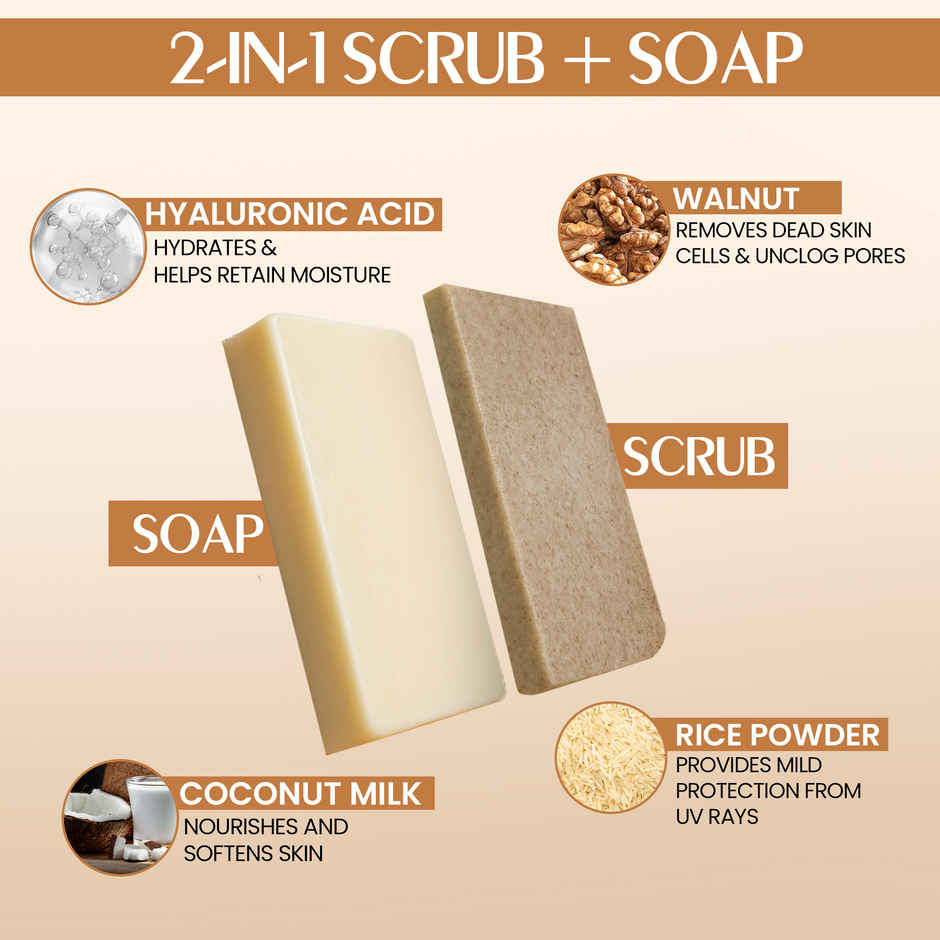 Indian Secrets Scrub Soap | Hyaluronic Acid & Coconut Milk
