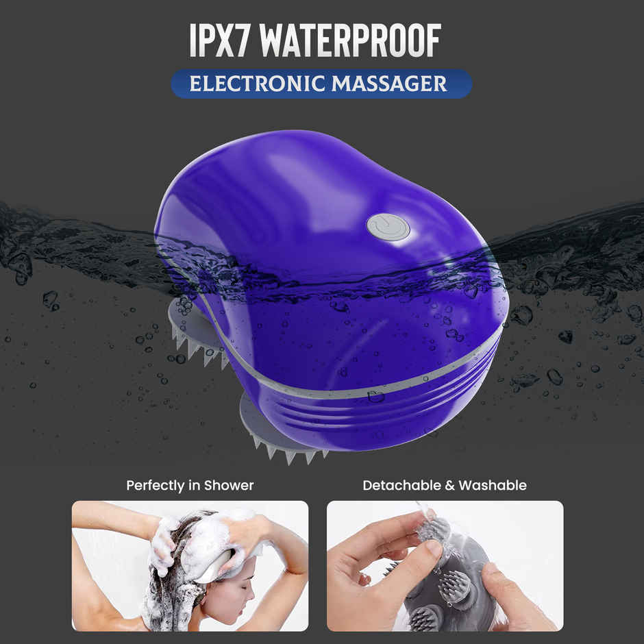 Aroma Head Massager For Scalp I Electric Scalp Massager For Hair Growth I Body Massager | Blue