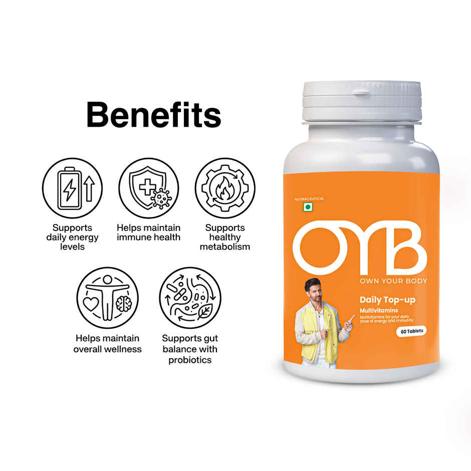 OYB Multivitamin with 24 Nutrients, Probiotics & Herbs