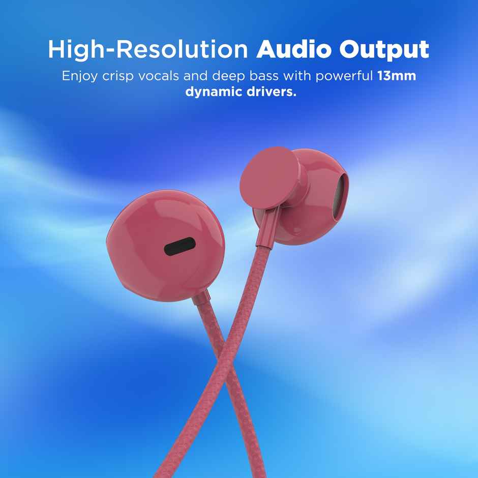 Aroma HF507 - 3.5mm Jack Clear Hi-Fi Sound With Volume Control Wired Earphone | Red