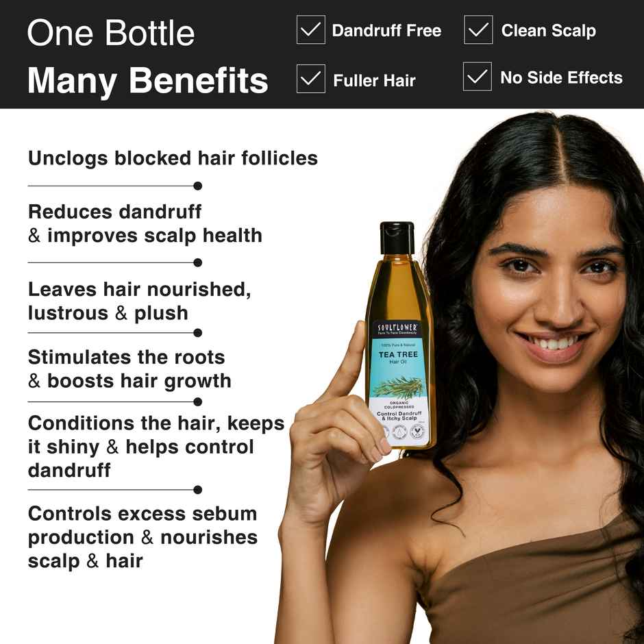 Soulflower Tea Tree Scalp and Anti Dandruff Hair Oil