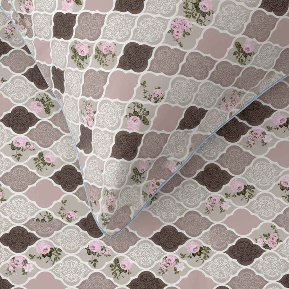 Raymond Home 120 GSM Hazel Floral Double Bedsheet with 2 Pillow Covers Beige & Pink