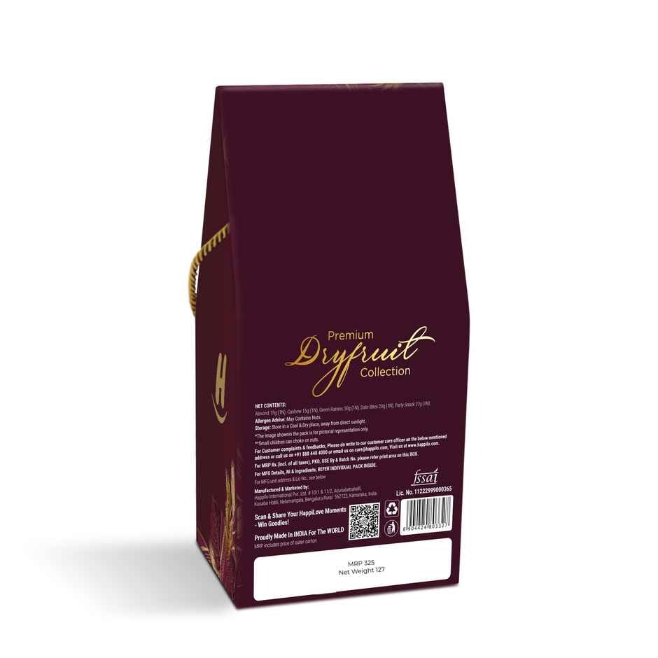Happilo Dry Fruit Gift Pack | Mangalam Hamper Box | Almonds, Cashews, Raisins & Date Bites