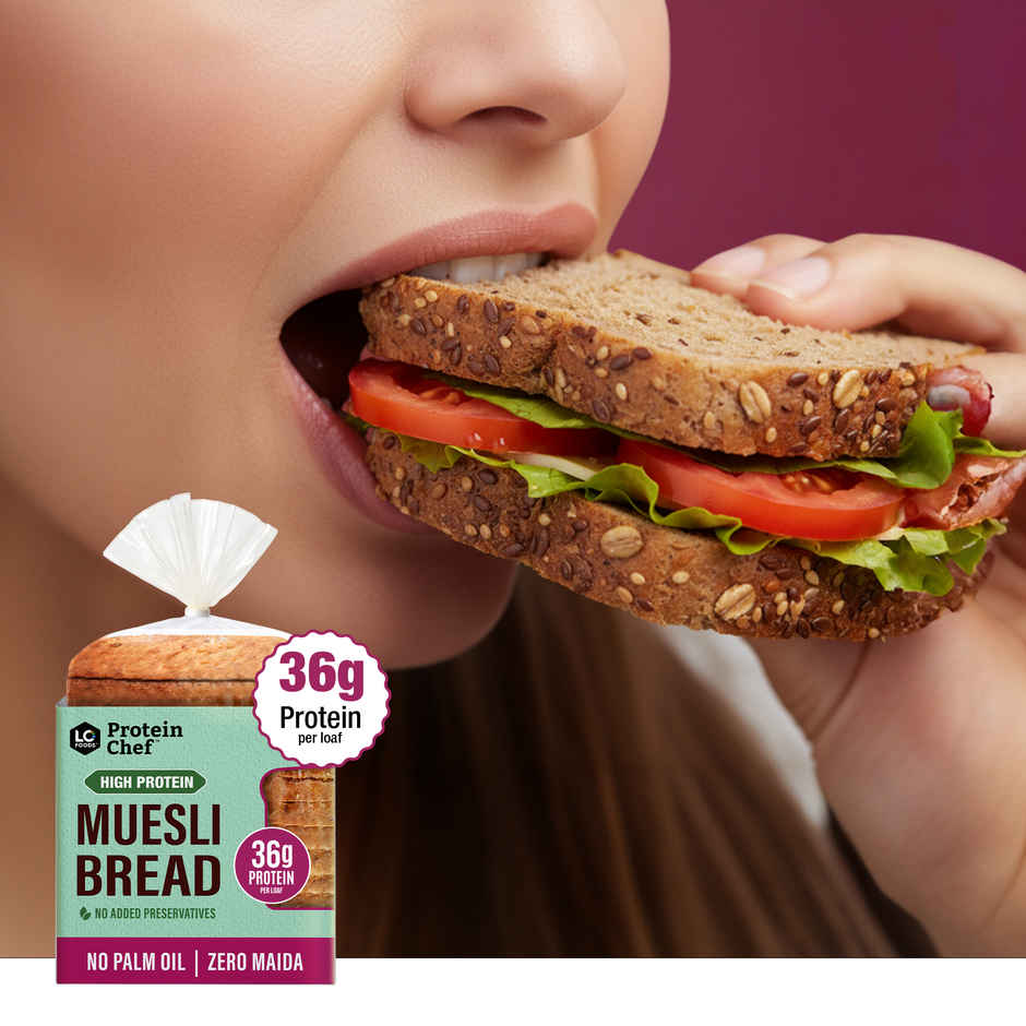 Protein Chef 36g Protein Muesli Multigrain Bread, High Fibre