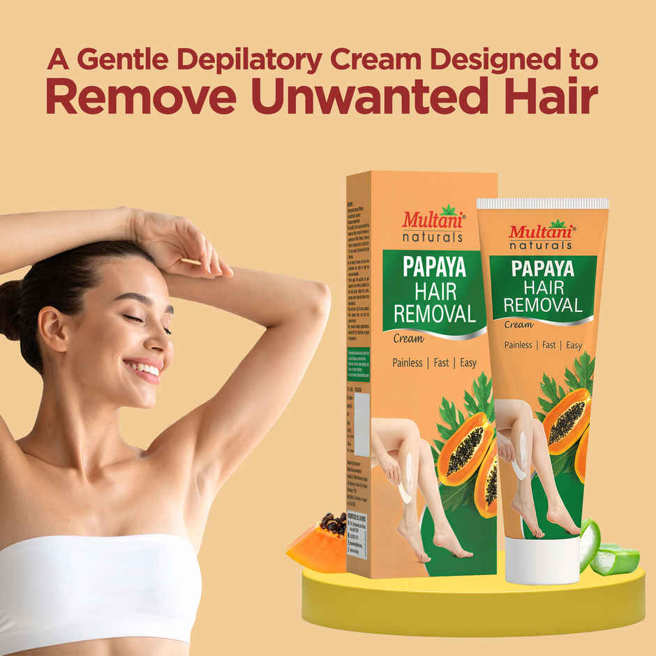 Multani Naturals Papaya Hair Removal Cream | Painless & Easy