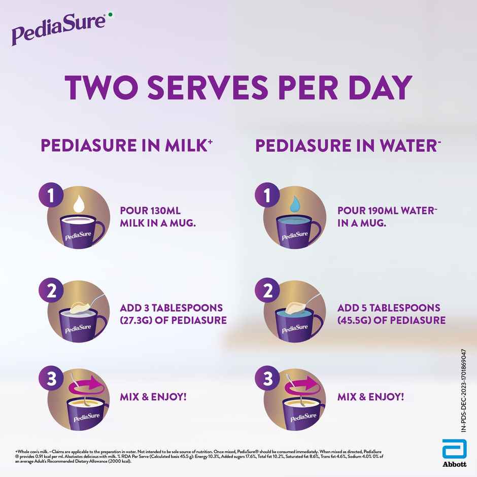 PediaSure Scientifically Designed Chocolate Drink Mix | For 2 - 6 years Kids