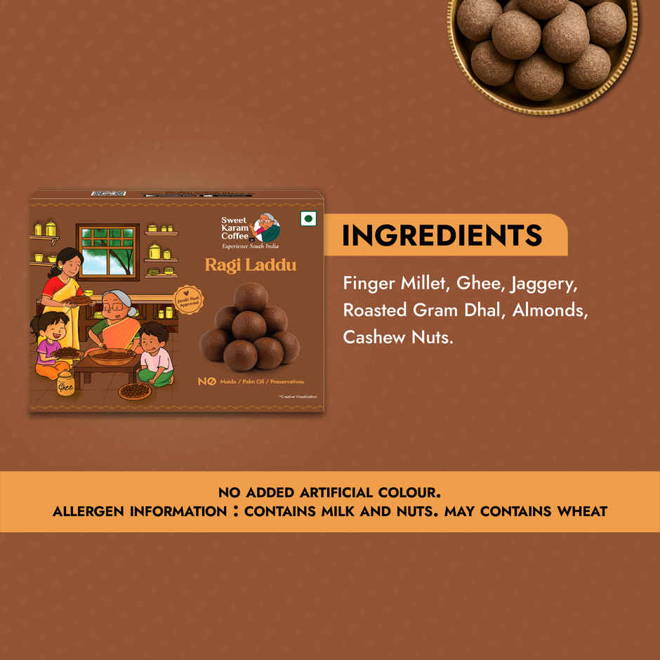 Sweet Karam Coffee White Sugar Free Ragi Laddu | No Preservatives