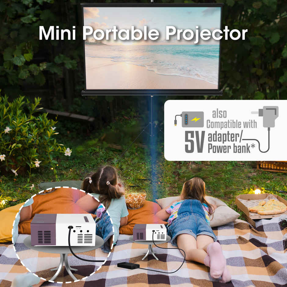 Zebronics Pixaplay 11 Portable LED Projector with FHD 1080p Support | 1500 Lumens | 150'' Large Screen | Dual Power Input,Built-in-Speaker, Remote Control and a Compact Design