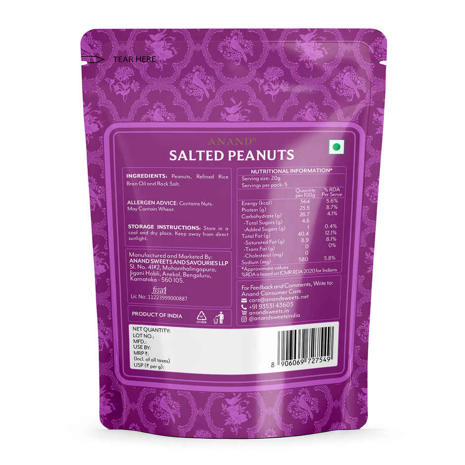 Anand Rock salt Roasted Peanuts/ Fasting Snacks