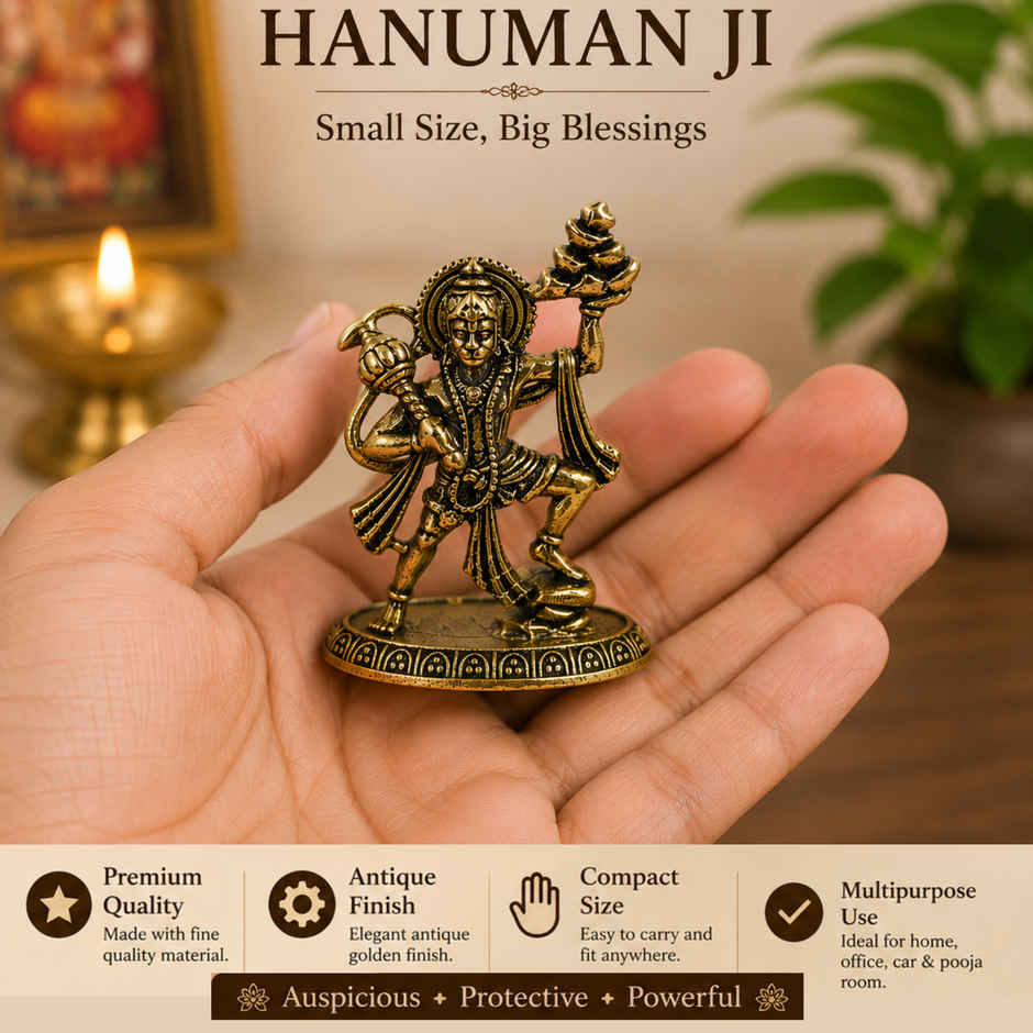 Pure Brass Hanuman Idol | Estoria Collective