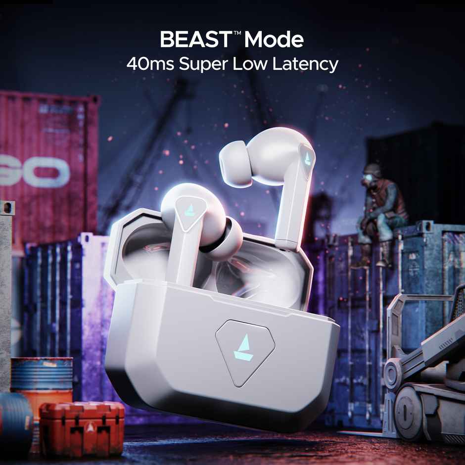 boAt Immortal 150 TWS Earbuds with Beast Mode(40ms Low Latency), 40 HRS Playback & ENx Technology Bluetooth - White Sabre