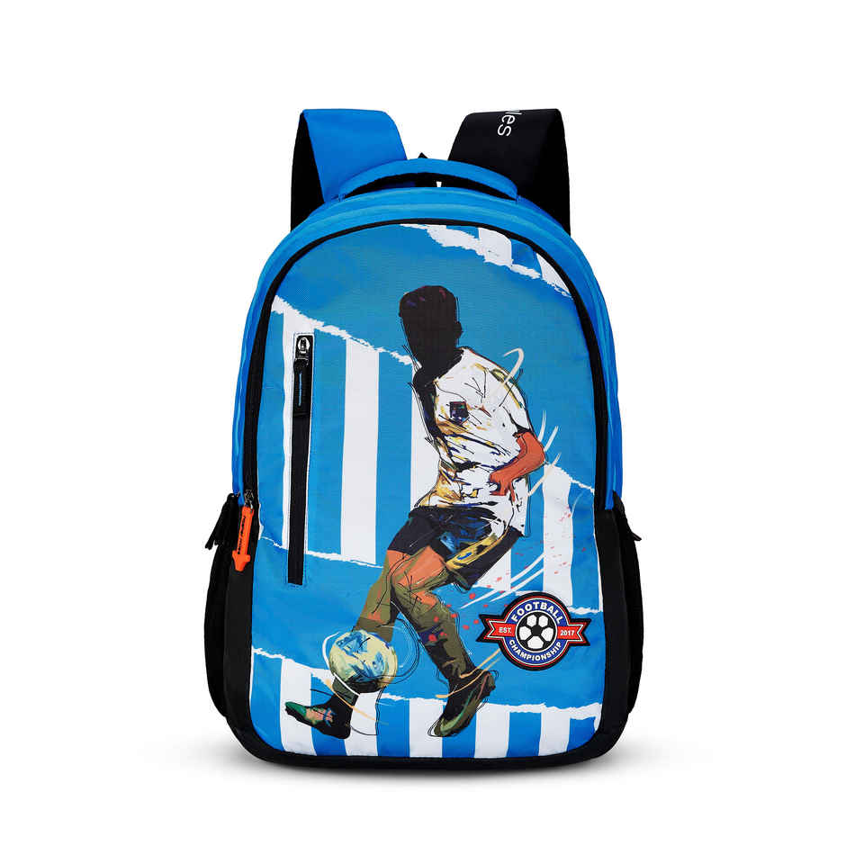 Nasher Miles Football Club Backpack- Unisex- 3 Compartment College Bag- Blue- 45L