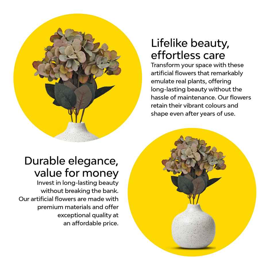 10club Artificial Hydrangeas | Green-Yellow Hydrangea Flowers