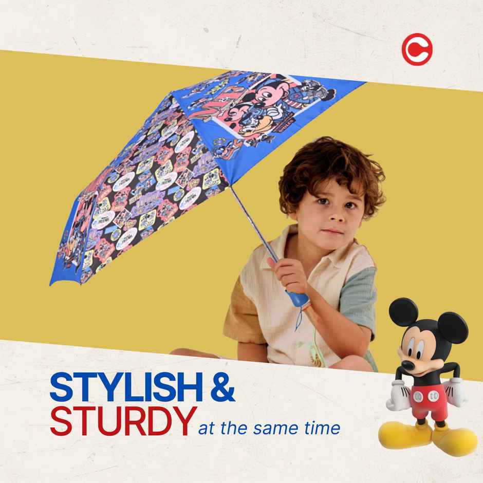 Citizen Manual Kids Umbrella Mickey Mouse Print | 21 inch | 3 Fold