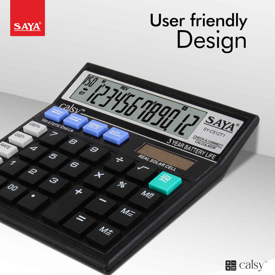 Saya Calsy Basic Check & Correct Desktop Calculator for Office, School & Home Use