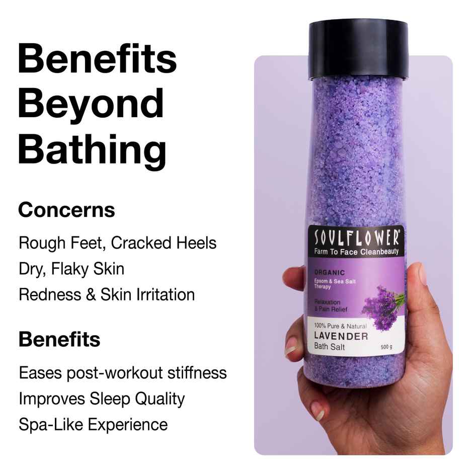 Soulflower Lavender Bath Salt For Muscle Relief & Relaxation
