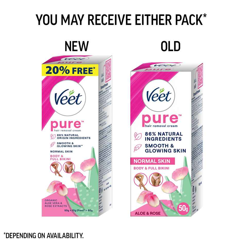 Veet Pure Hair Removal Cream for Normal Skin | Suitable for Legs, Underarms, Bikini & Arms