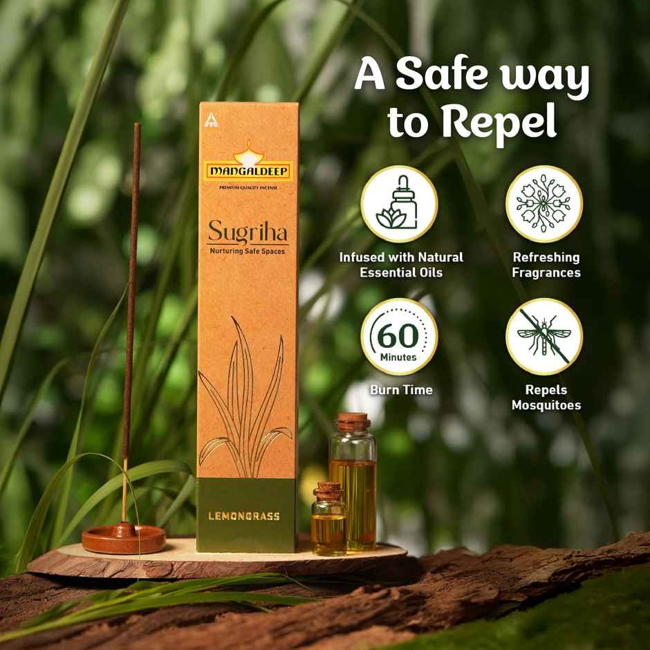 Mangaldeep Sugriha Mosquito Repellant Incense - Lemongrass