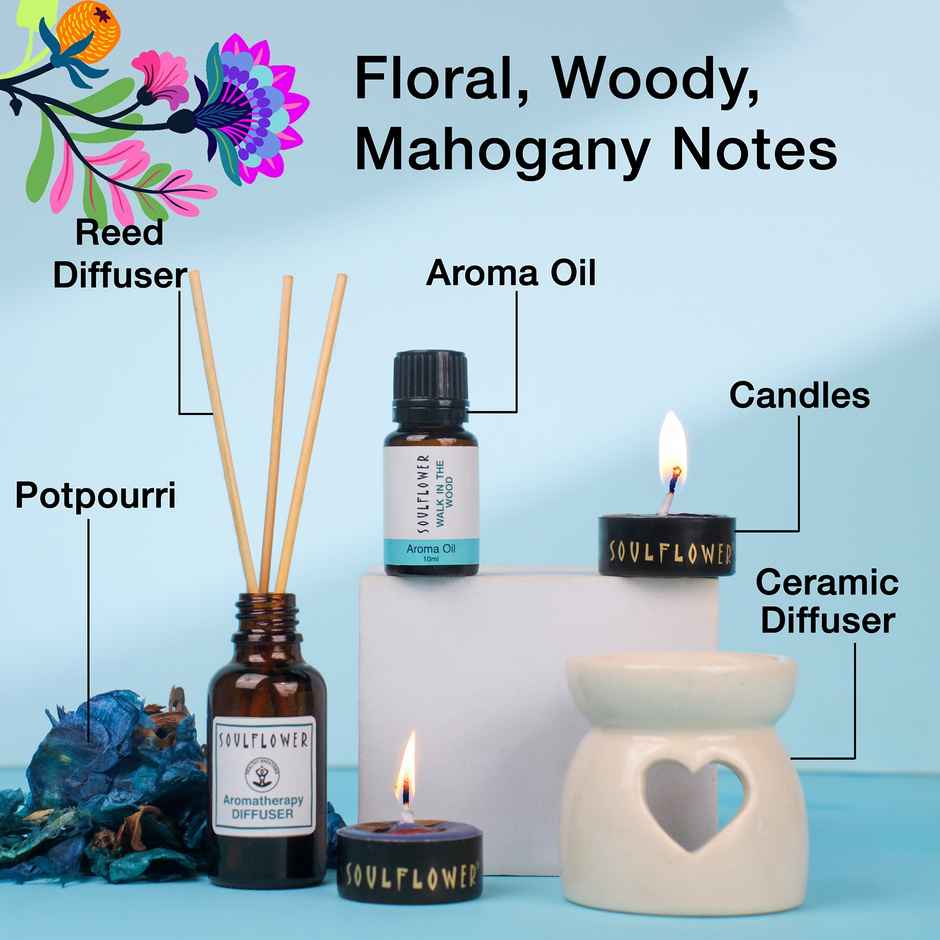 Soulflower Walk in the Wood Aroma Diffuser Gift Set