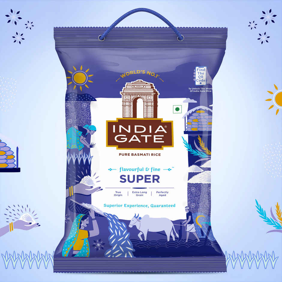 India Gate Flavourful and Fine Super Basmati Rice | Perfectly Aged Rice