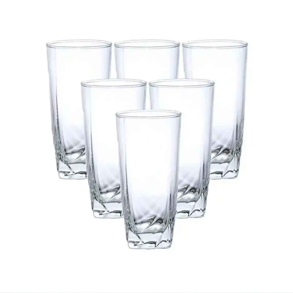 Ascot Highball Glass Set | Elegant | Durable, Dishwasher Safe | Clear | Set of 6 | 330 ml | Luminarc