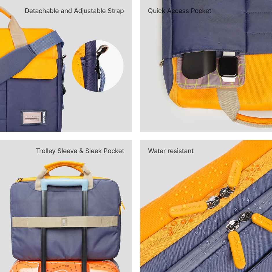 Uppercase Unisex Solid Polyester 15 L Top Handle Messenger Bag | Blue - Free Size