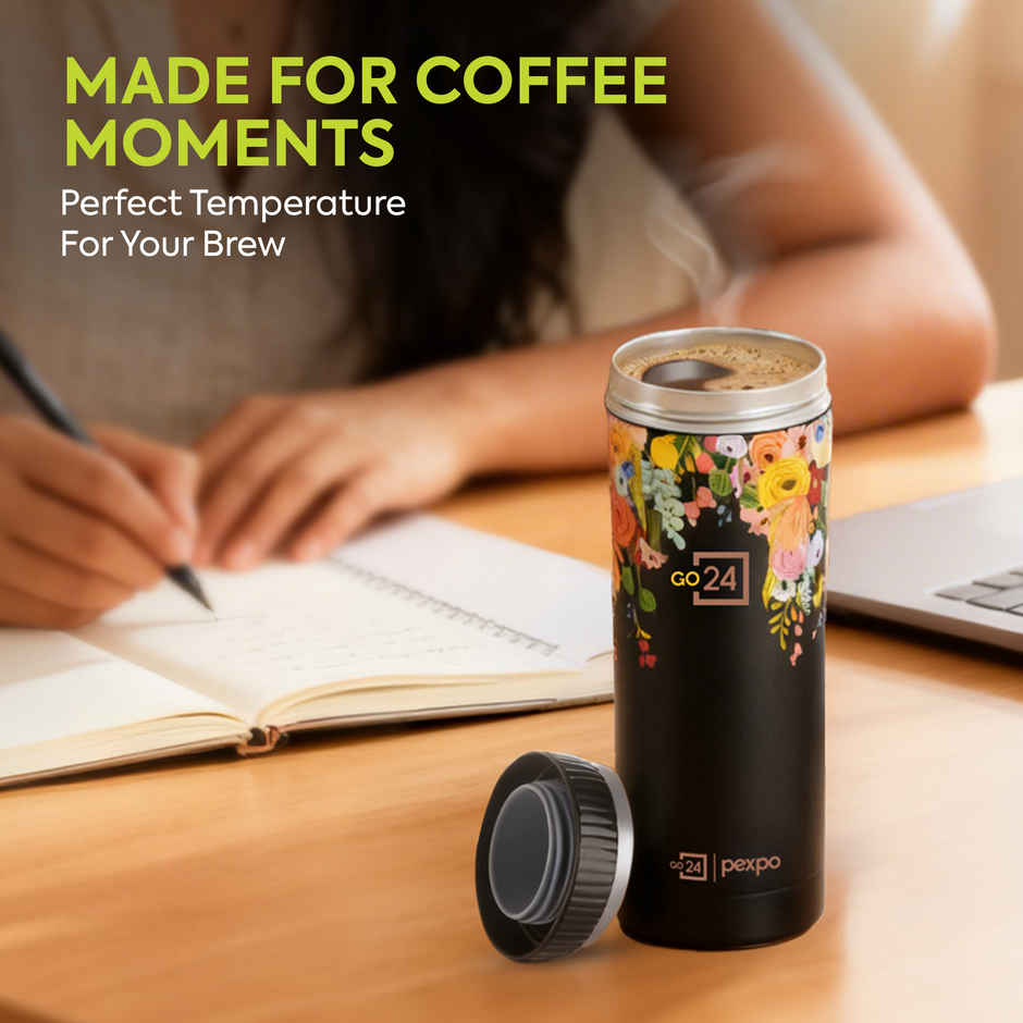 Go24 Crypto Insulated Coffee Mug | Leakproof | Utility Compartment