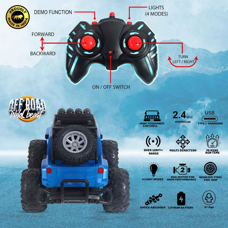 Frendo Off Roader Monster Rc Car | Jeep Blue