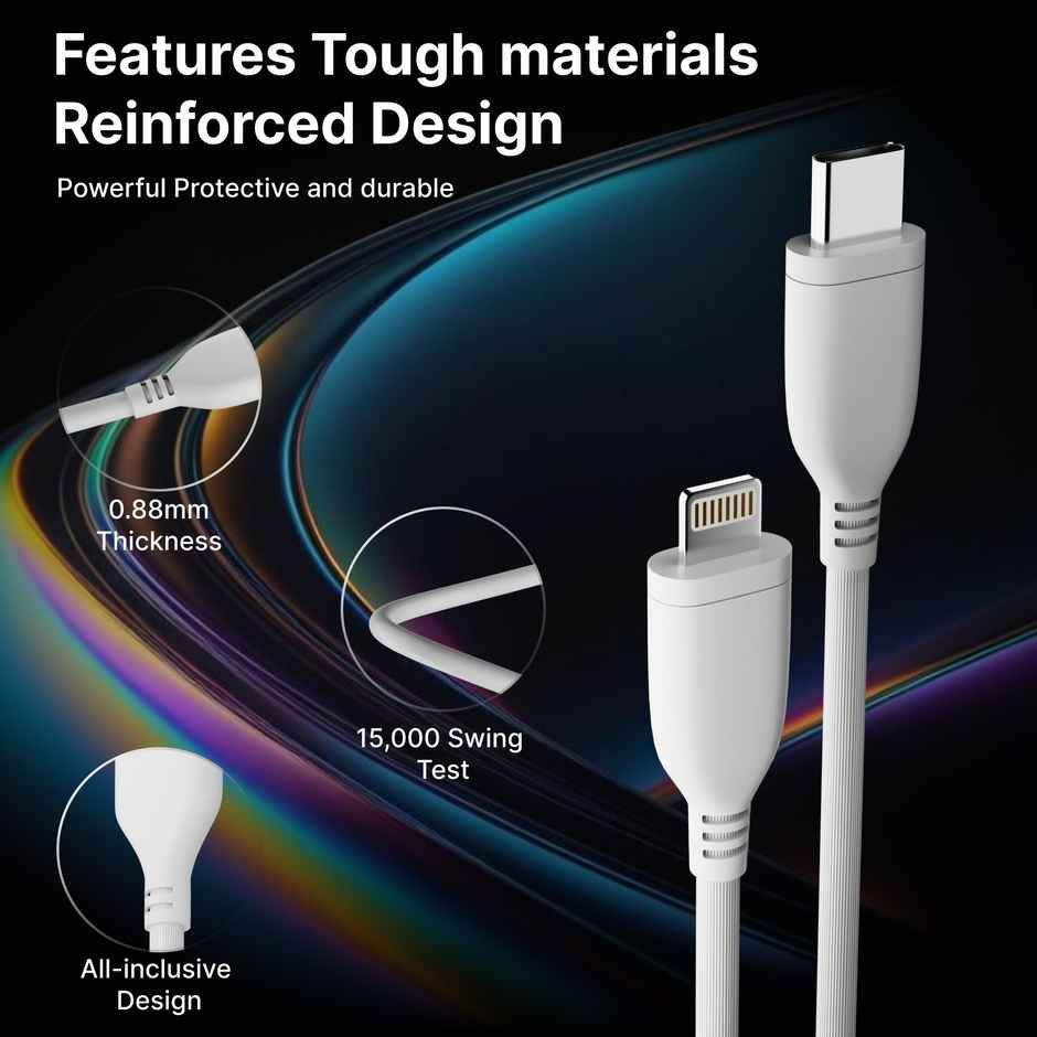 Ailkin USB C to Lightning Apple Certified (Mfi) Sync & Charge Cable for Apple iPhone 14/14 Mini/ 14 Pro / 14 Pro Max, Fast Charging Lightning Cable, (1M) - White