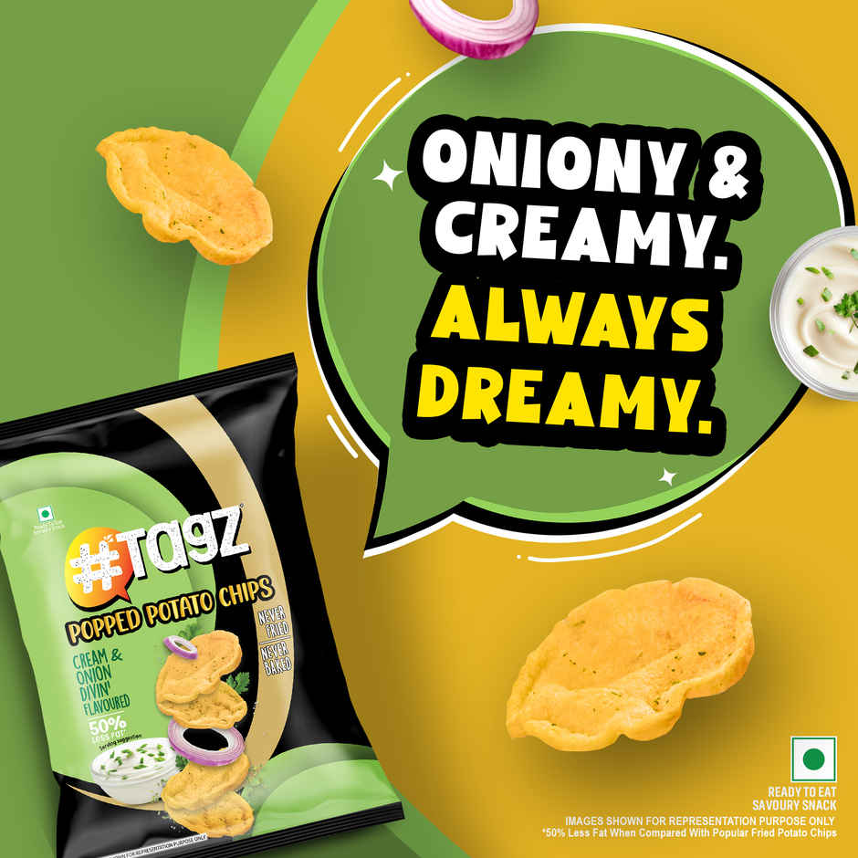 Tagz Popped Potato Chips Cream & Onion