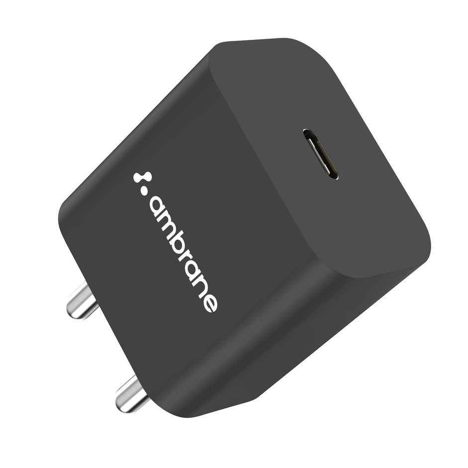 Ambrane 20W Type C Mobile Charger Adapter | Fast Charging for Android & iPhones | RAAP M20 | Black
