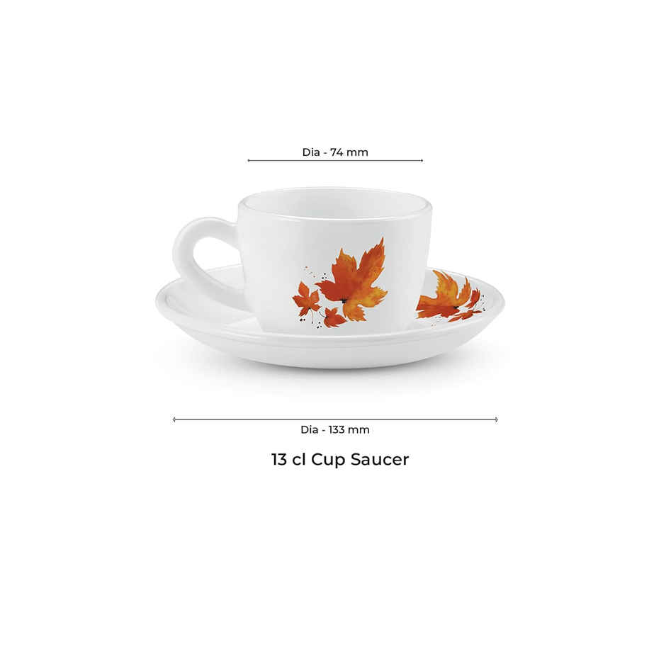 Treo by Milton Opalware Ophelia Mapelle Cup & Saucer | White