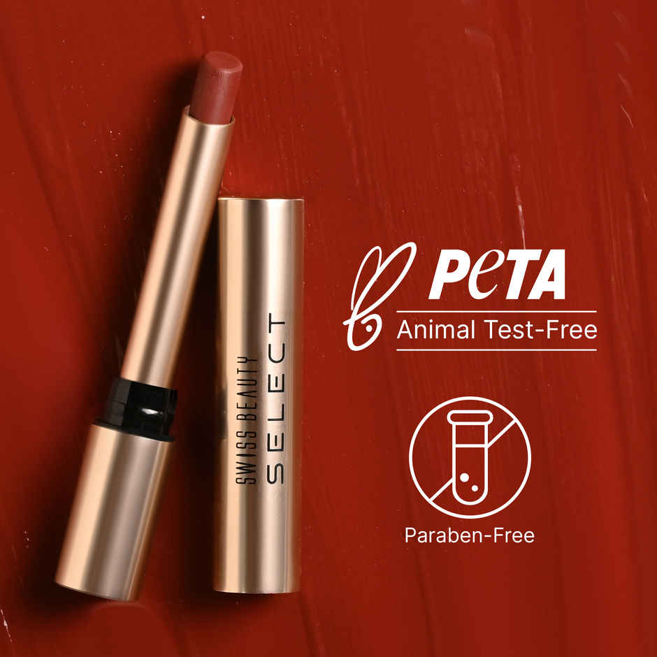 Swiss Beauty Select High On Shine Creamy Lipstick | With Mirror-Shine Finish | 02 Ultra Nude