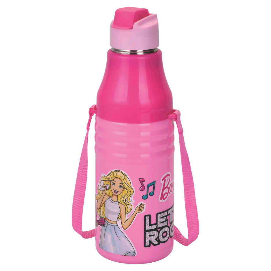 Barbie Kids Stainless Steel Insulated Water Bottle with Straw | Leak Proof, BPA Free